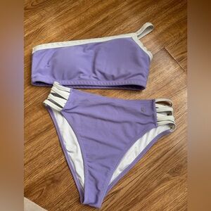 Born Primitive Lavender & White Ribbed Bikini